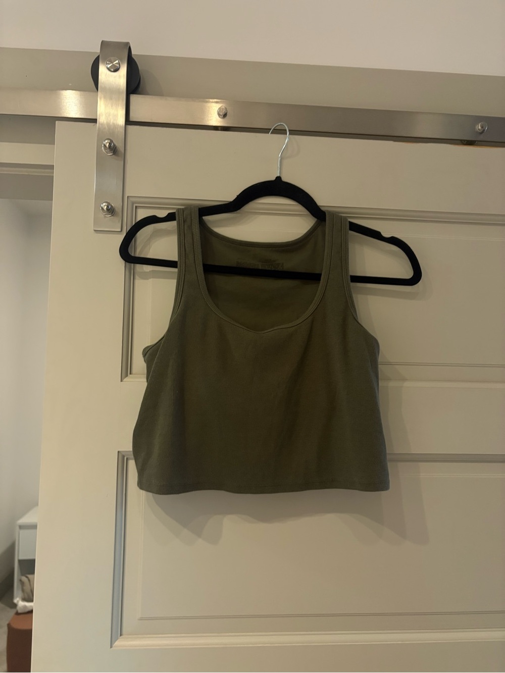 Auden Olive Green Cropped Tank Top